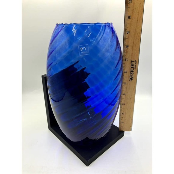 IVV Cobalt Blue Glass Vase Handmade in Italy - Picture 6 of 6